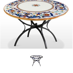 Casa Padrino Luxury Art Nouveau Garden Table Ornamental Wreath Ø 120 cm - Round Dining Table in Hand-Painted Lava Stone - Restaurant Furniture - Made in Italy Casa Padrino Luxury Art Nouveau Garden Table Ornamental Wreath Ø 120 cm - Round Dining Table in Hand-Painted Lava Stone - Restaurant Furniture - Made in Italy