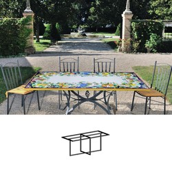 Casa Padrino Luxury Art Nouveau Garden Table Fruit and Blossoms 200 x 100 cm - Rectangular Dining Table in Hand-Painted Lava Stone - Restaurant Furniture - Made in Italy