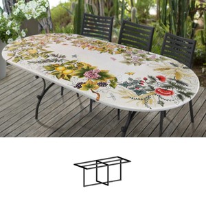 Casa Padrino Luxury Art Nouveau Garden Table Fruit Wreath 200 x 100 cm - Oval Dining Table in Hand-Painted Lava Stone - Restaurant Furniture - Made in Italy Casa Padrino Luxury Art Nouveau Garden Table Fruit Wreath 200 x 100 cm - Oval Dining Table in Hand-Painted Lava Stone - Restaurant Furniture - Made in Italy