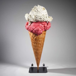 XXL Deko Eis im Hörnchen Weiß Pink Braun Schwarz
