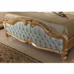 Casa Padrino Luxury Baroque Double Bed Light Blue / Gold 180 x 200 cm - Magnificent Baroque Style Bed - Baroque Bedroom & Hotel Furniture Casa Padrino Luxury Baroque Double Bed Light Blue / Gold 180 x 200 cm - Magnificent Baroque Style Bed - Baroque Bedroom & Hotel Furniture