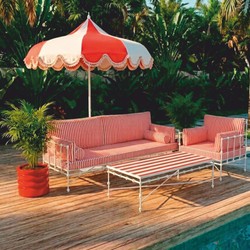 Luxus Schmiedeeisen Hotel Garten Sofa Weiß Rot