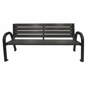 Casa Padrino Park Bench Black 150 cm - City Bench - Garden Bench with Backrest and Armrests - Outdoor Bench