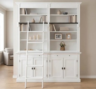 Casa Padrino Bookcase Country Style with 4 doors and ladder, 200 x 40 x 240 cm Casa Padrino Bookcase Country Style with 4 doors and ladder, 200 x 40 x 240 cm