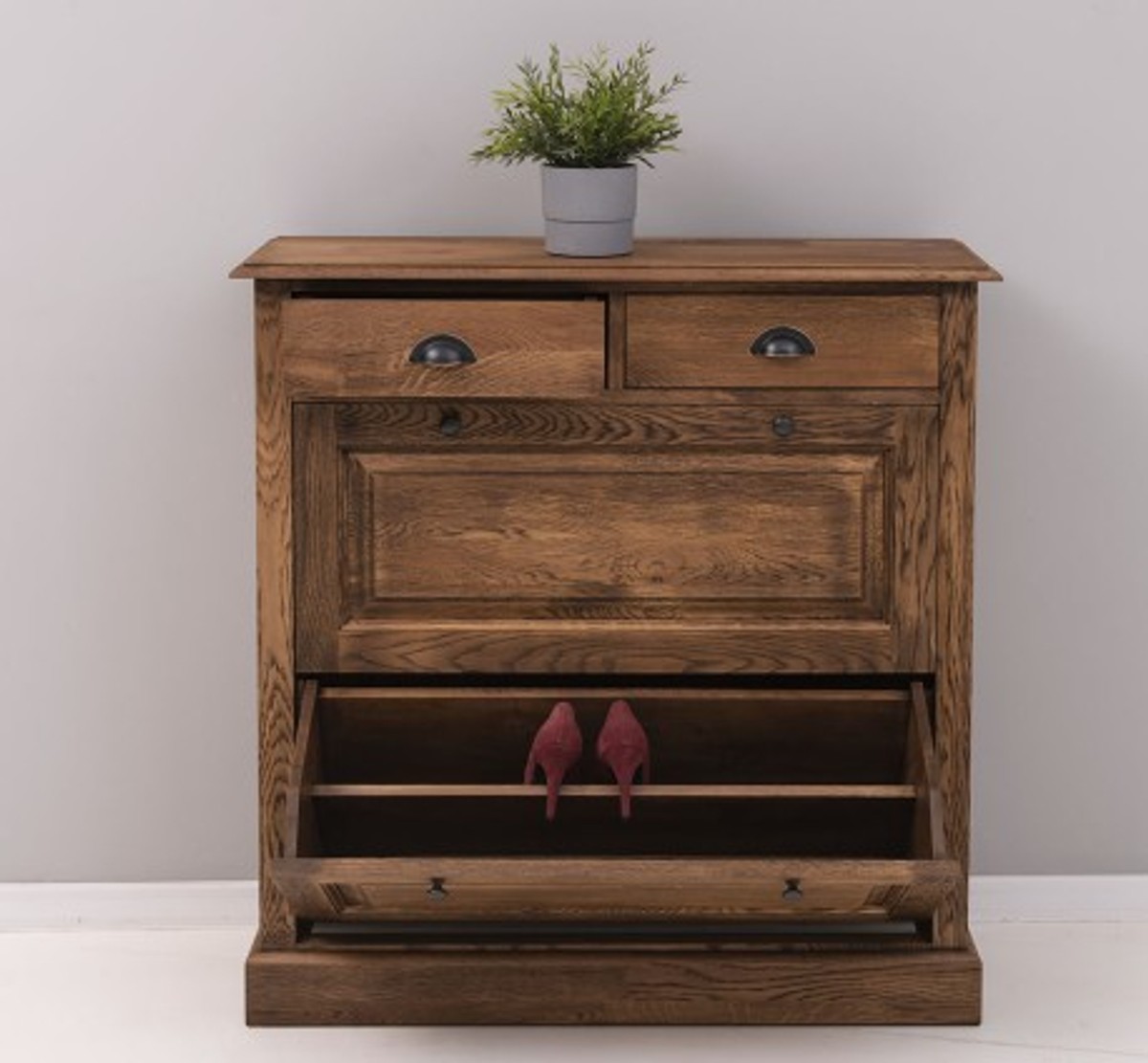 Casa Padrino Shoe Cabinet Country Style with 2 doors and 2 drawers, 103 x 35 x 105 cm Casa Padrino Shoe Cabinet Country Style with 2 doors and 2 drawers, 103 x 35 x 105 cm