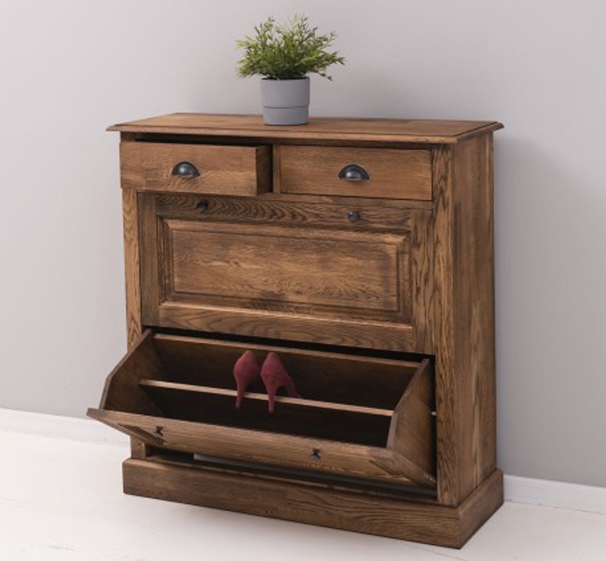 Casa Padrino Shoe Cabinet Country Style with 2 doors and 2 drawers, 103 x 35 x 105 cm Casa Padrino Shoe Cabinet Country Style with 2 doors and 2 drawers, 103 x 35 x 105 cm