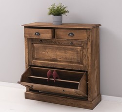Casa Padrino Shoe Cabinet Country Style with 2 doors and 2 drawers, 103 x 35 x 105 cm Casa Padrino Shoe Cabinet Country Style with 2 doors and 2 drawers, 103 x 35 x 105 cm