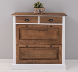 Casa Padrino Shoe Cabinet Country Style with 2 doors and 2 drawers, 103 x 35 x 105 cm Casa Padrino Shoe Cabinet Country Style with 2 doors and 2 drawers, 103 x 35 x 105 cm