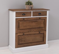 Casa Padrino Shoe Cabinet Country Style with 2 doors and 2 drawers, 103 x 35 x 105 cm Casa Padrino Shoe Cabinet Country Style with 2 doors and 2 drawers, 103 x 35 x 105 cm