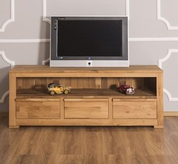 Casa Padrino Mueble de TV estilo rústico con 3 cajones, 160 x 46 x 60 cm