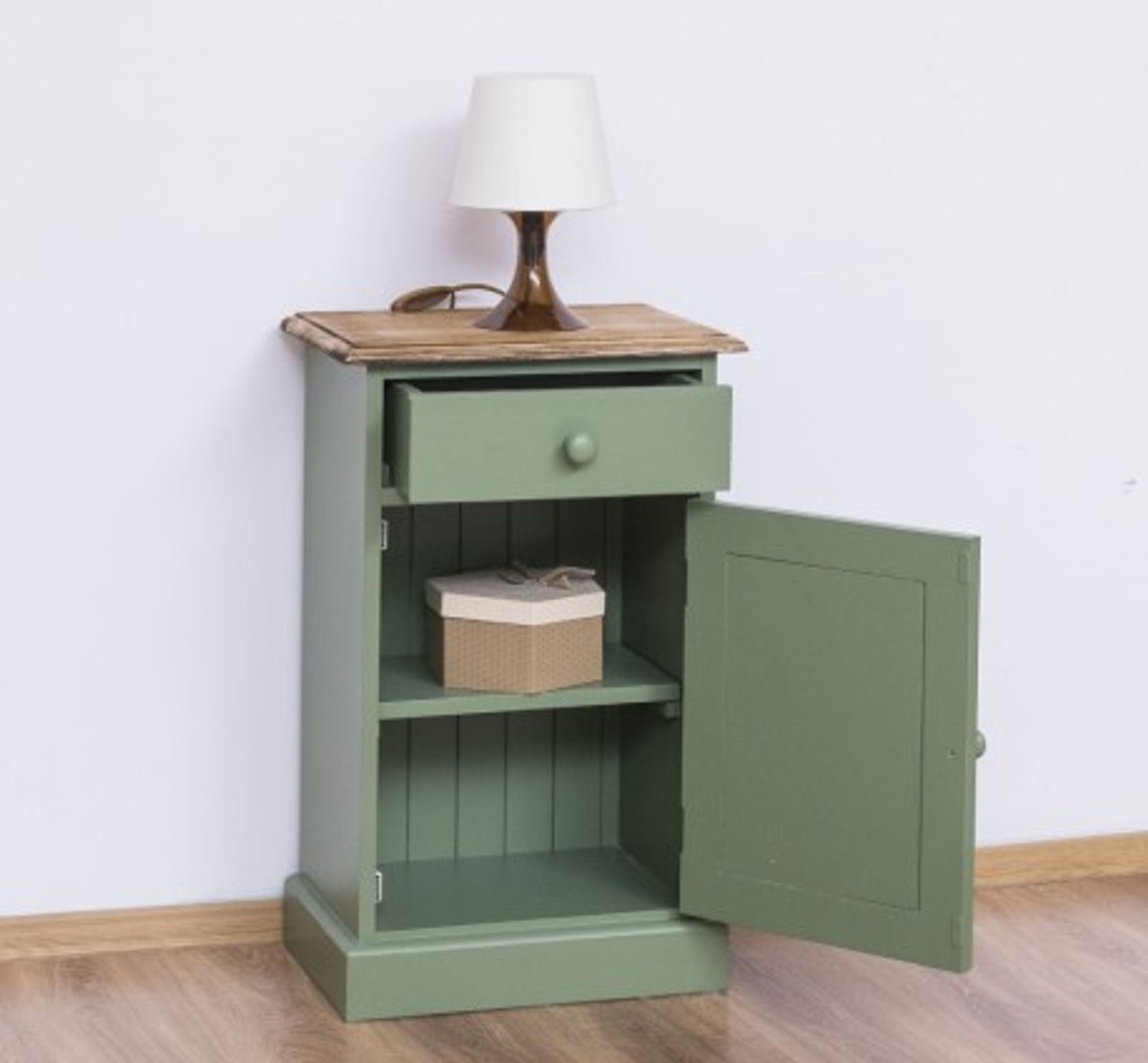 Casa Padrino Mesita de noche estilo rústico con 1 puerta y 1 cajón, 47 x 32 x 74 cm Casa Padrino Mesita de noche estilo rústico con 1 puerta y 1 cajón, 47 x 32 x 74 cm