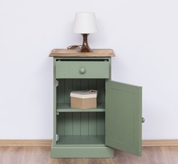 Casa Padrino Mesita de noche estilo rústico con 1 puerta y 1 cajón, 47 x 32 x 74 cm Casa Padrino Mesita de noche estilo rústico con 1 puerta y 1 cajón, 47 x 32 x 74 cm