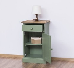Casa Padrino Mesita de noche estilo rústico con 1 puerta y 1 cajón, 47 x 32 x 74 cm Casa Padrino Mesita de noche estilo rústico con 1 puerta y 1 cajón, 47 x 32 x 74 cm