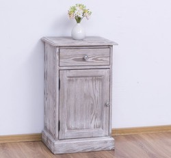 Casa Padrino Mesita de noche estilo rústico con 1 puerta y 1 cajón, 47 x 32 x 74 cm Casa Padrino Mesita de noche estilo rústico con 1 puerta y 1 cajón, 47 x 32 x 74 cm