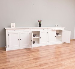 Casa Padrino Librería estilo rústico con 6 puertas, 300 x 42 x 90 cm Casa Padrino Librería estilo rústico con 6 puertas, 300 x 42 x 90 cm