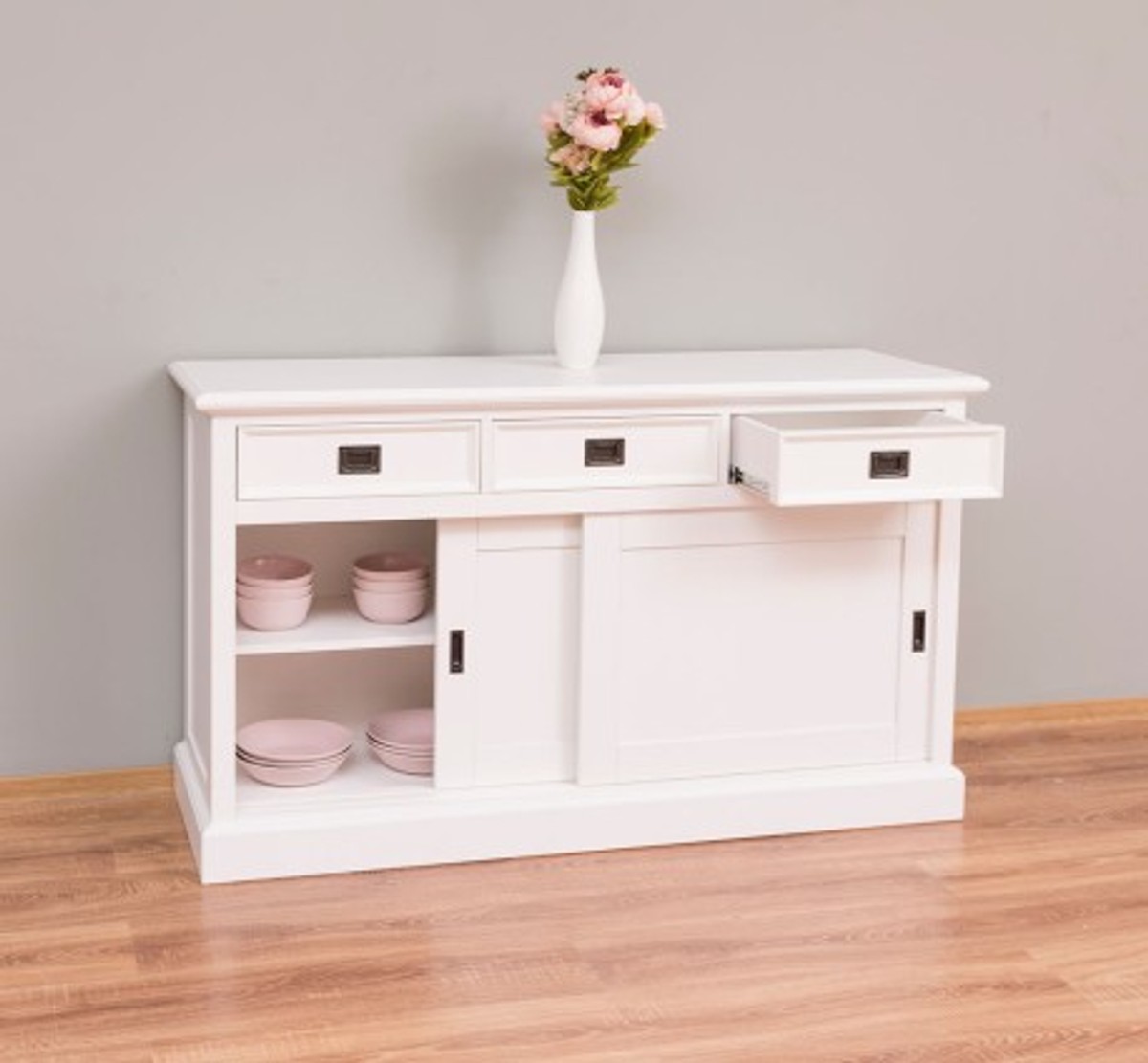 Casa Padrino Armario estilo rústico con 2 puertas correderas y 3 cajones, 146 x 46 x 85 cm Casa Padrino Armario estilo rústico con 2 puertas correderas y 3 cajones, 146 x 46 x 85 cm
