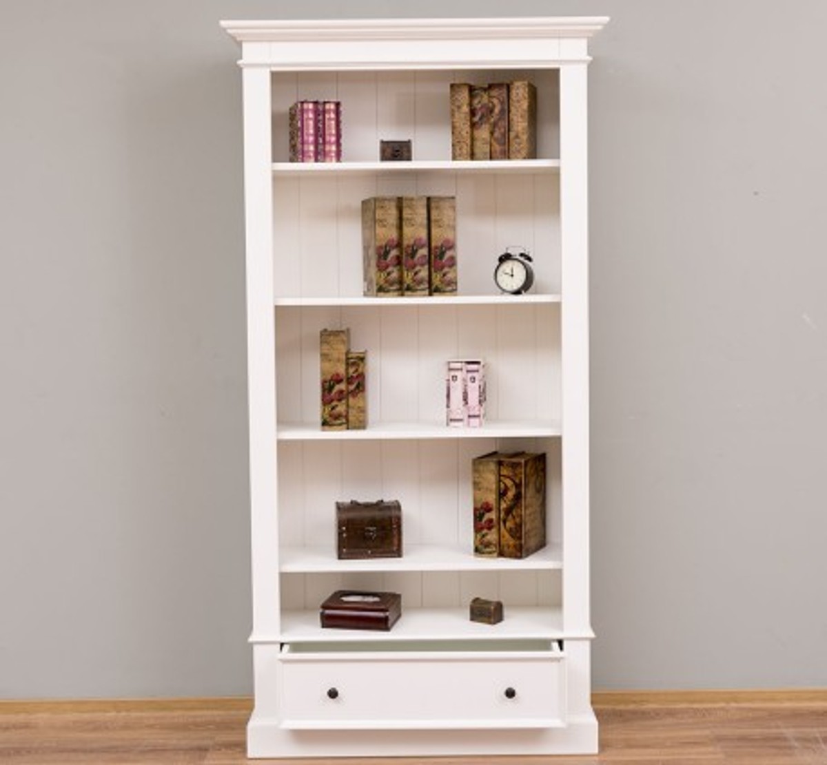 Casa Padrino Librería estilo rústico con 1 cajón, 100 x 32 x 195 cm Casa Padrino Librería estilo rústico con 1 cajón, 100 x 32 x 195 cm
