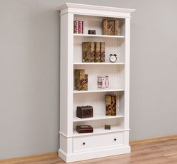 Casa Padrino Librería estilo rústico con 1 cajón, 100 x 32 x 195 cm Casa Padrino Librería estilo rústico con 1 cajón, 100 x 32 x 195 cm