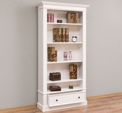 Casa Padrino Librería estilo rústico con 1 cajón, 100 x 32 x 195 cm Casa Padrino Librería estilo rústico con 1 cajón, 100 x 32 x 195 cm