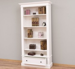 Casa Padrino Librería estilo rústico con 1 cajón, 100 x 32 x 195 cm Casa Padrino Librería estilo rústico con 1 cajón, 100 x 32 x 195 cm