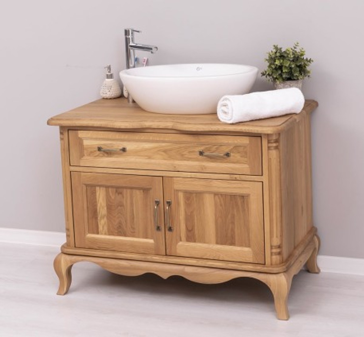 Casa Padrino Meuble-lavabo style campagne avec 2 portes et 1 tiroir, 100 x 57 x 75 cm Casa Padrino Meuble-lavabo style campagne avec 2 portes et 1 tiroir, 100 x 57 x 75 cm