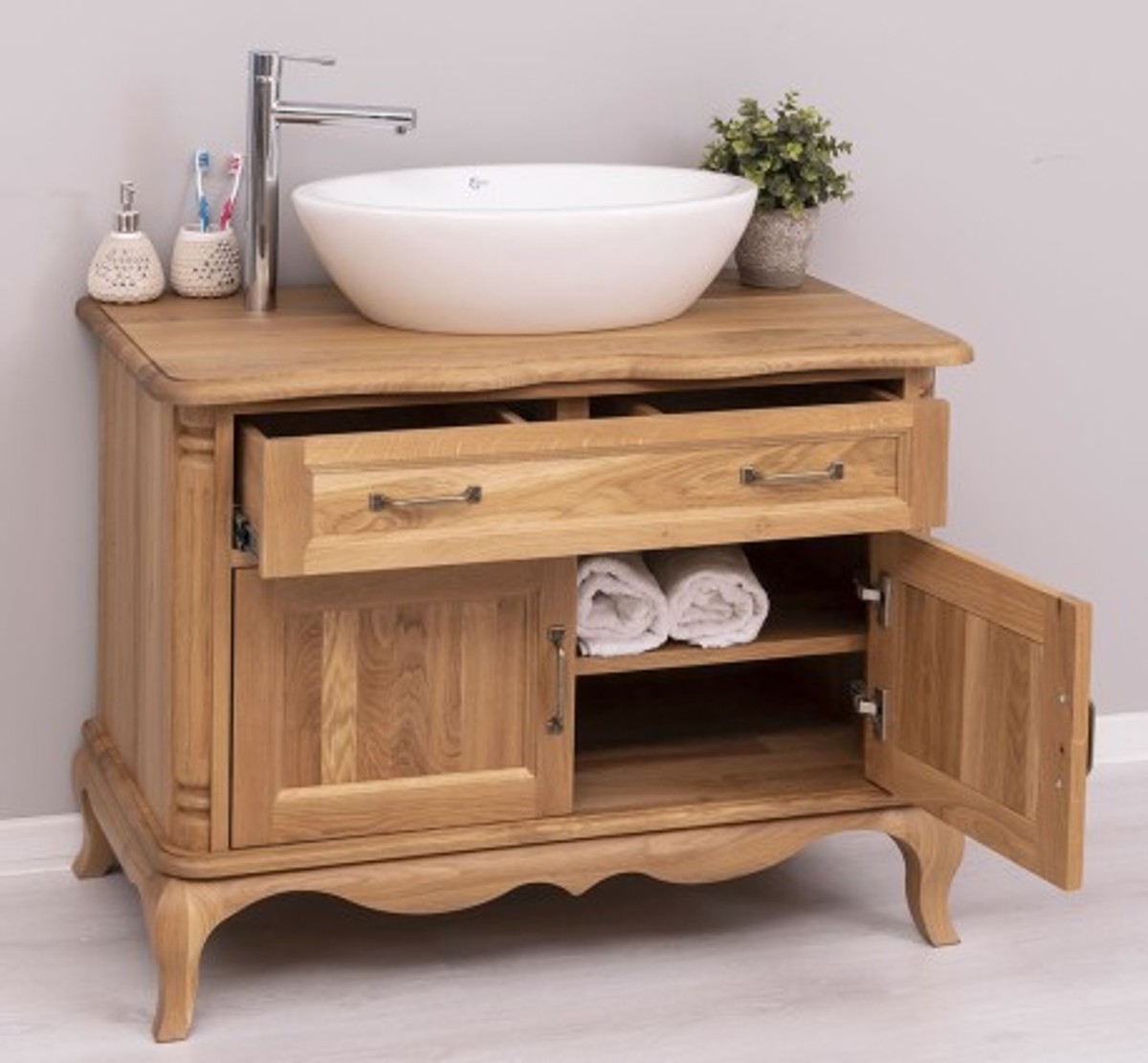 Casa Padrino Meuble-lavabo style campagne avec 2 portes et 1 tiroir, 100 x 57 x 75 cm Casa Padrino Meuble-lavabo style campagne avec 2 portes et 1 tiroir, 100 x 57 x 75 cm