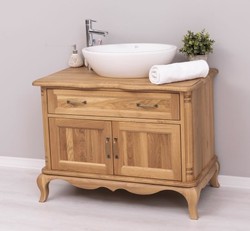 Casa Padrino Meuble-lavabo style campagne avec 2 portes et 1 tiroir, 100 x 57 x 75 cm Casa Padrino Meuble-lavabo style campagne avec 2 portes et 1 tiroir, 100 x 57 x 75 cm
