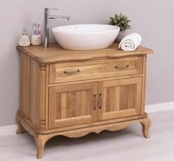 Casa Padrino Meuble-lavabo style campagne avec 2 portes et 1 tiroir, 100 x 57 x 75 cm Casa Padrino Meuble-lavabo style campagne avec 2 portes et 1 tiroir, 100 x 57 x 75 cm