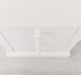 Casa Padrino Nachttisch im Landhausstil Weiß mit 3 Schubladen, 40 x 38 x 64 cm