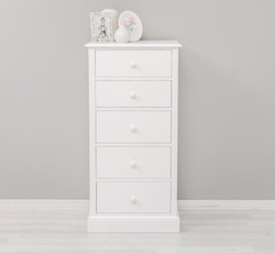 Casa Padrino Commode style campagne blanc avec 5 tiroirs, 61 x 38 x 123 cm Casa Padrino Commode style campagne blanc avec 5 tiroirs, 61 x 38 x 123 cm