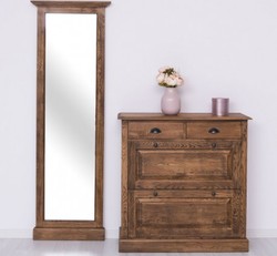 Casa Padrino Scarpiera stile country tabacco con 2 ante e 2 cassetti, 103 x 35 x 195 cm Casa Padrino Scarpiera stile country tabacco con 2 ante e 2 cassetti, 103 x 35 x 195 cm