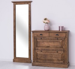 Casa Padrino Scarpiera stile country tabacco con 2 ante e 2 cassetti, 103 x 35 x 195 cm Casa Padrino Scarpiera stile country tabacco con 2 ante e 2 cassetti, 103 x 35 x 195 cm