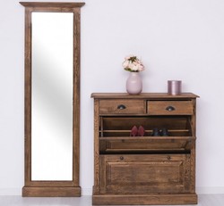 Casa Padrino Scarpiera stile country tabacco con 2 ante e 2 cassetti, 103 x 35 x 195 cm Casa Padrino Scarpiera stile country tabacco con 2 ante e 2 cassetti, 103 x 35 x 195 cm