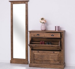 Casa Padrino Scarpiera stile country tabacco con 2 ante e 2 cassetti, 103 x 35 x 195 cm Casa Padrino Scarpiera stile country tabacco con 2 ante e 2 cassetti, 103 x 35 x 195 cm