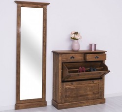 Casa Padrino Scarpiera stile country tabacco con 2 ante e 2 cassetti, 103 x 35 x 195 cm Casa Padrino Scarpiera stile country tabacco con 2 ante e 2 cassetti, 103 x 35 x 195 cm