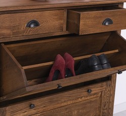 Casa Padrino Scarpiera stile country tabacco con 2 ante e 2 cassetti, 103 x 35 x 195 cm Casa Padrino Scarpiera stile country tabacco con 2 ante e 2 cassetti, 103 x 35 x 195 cm
