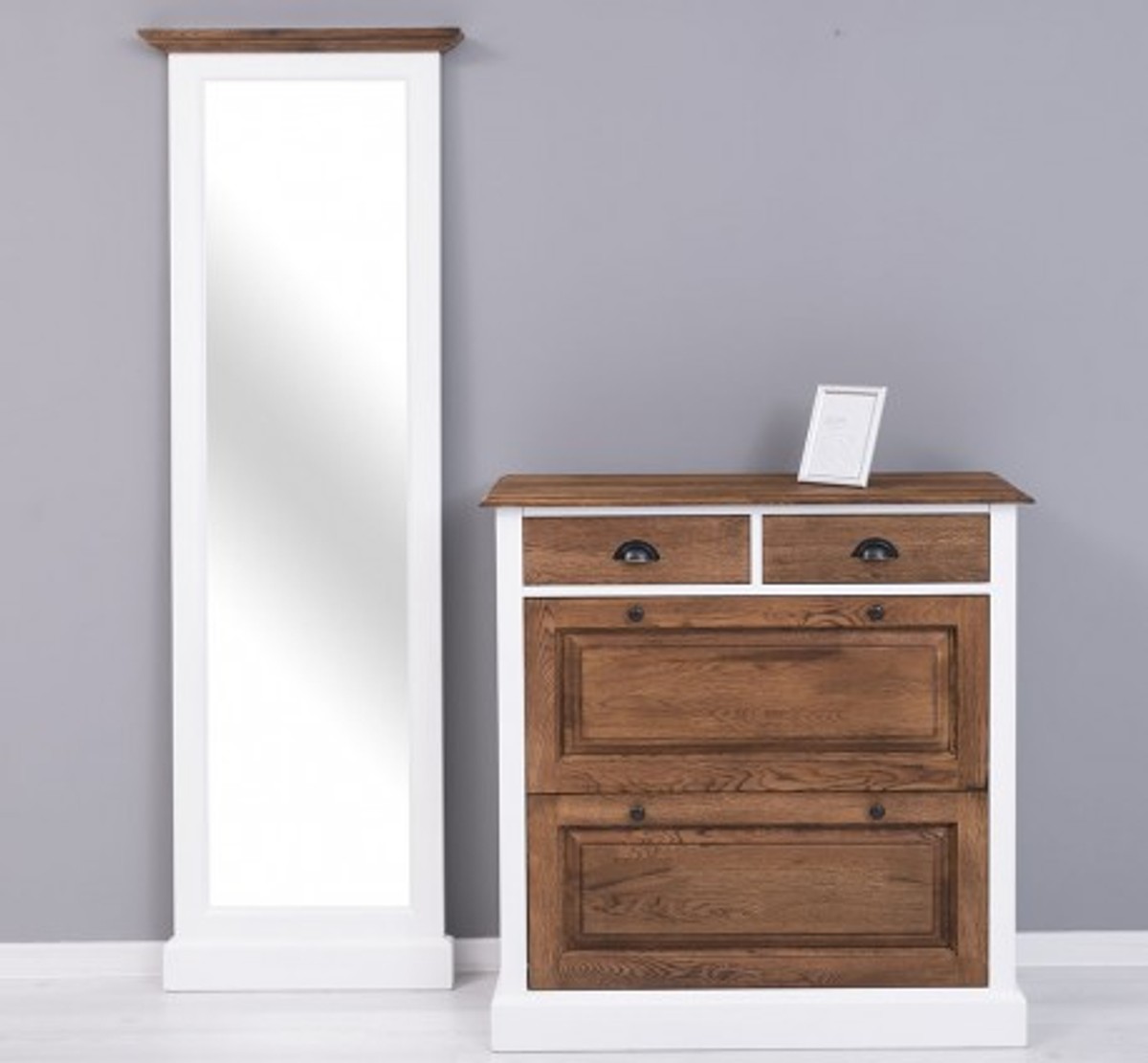 Casa Padrino Shoe Cabinet Country Style with 2 doors and 2 drawers, 103 x 35 x 195 cm Casa Padrino Shoe Cabinet Country Style with 2 doors and 2 drawers, 103 x 35 x 195 cm
