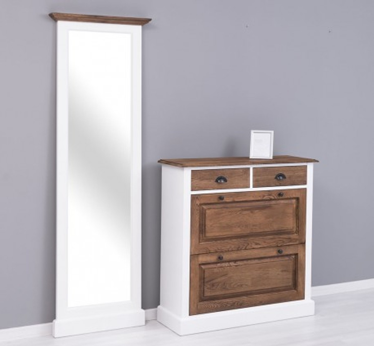 Casa Padrino Shoe Cabinet Country Style with 2 doors and 2 drawers, 103 x 35 x 195 cm Casa Padrino Shoe Cabinet Country Style with 2 doors and 2 drawers, 103 x 35 x 195 cm