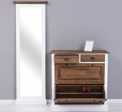 Casa Padrino Shoe Cabinet Country Style with 2 doors and 2 drawers, 103 x 35 x 195 cm Casa Padrino Shoe Cabinet Country Style with 2 doors and 2 drawers, 103 x 35 x 195 cm