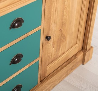 Casa Padrino Schrank im Landhausstil mit 1 Tür und 3 Schubladen, 103 x 51 x 91 cm