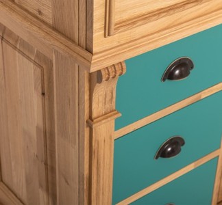 Casa Padrino Schrank im Landhausstil mit 1 Tür und 3 Schubladen, 103 x 51 x 91 cm