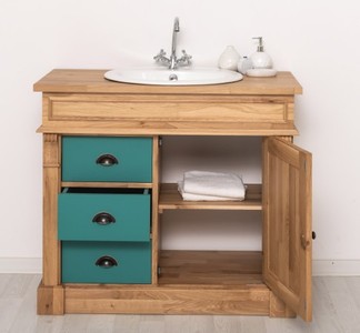 Casa Padrino Schrank im Landhausstil mit 1 Tür und 3 Schubladen, 103 x 51 x 91 cm