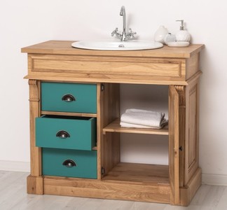 Casa Padrino Schrank im Landhausstil mit 1 Tür und 3 Schubladen, 103 x 51 x 91 cm