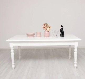 Casa Padrino Esstisch im Landhausstil Weiß, 180 x 90 x 78 cm