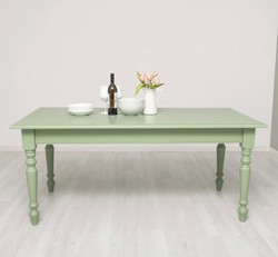 Casa Padrino Mesa de comedor estilo rústico verde claro, 180 x 90 x 78 cm Casa Padrino Mesa de comedor estilo rústico verde claro, 180 x 90 x 78 cm