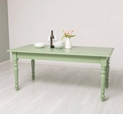 Casa Padrino Mesa de comedor estilo rústico verde claro, 180 x 90 x 78 cm Casa Padrino Mesa de comedor estilo rústico verde claro, 180 x 90 x 78 cm