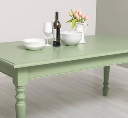 Casa Padrino Mesa de comedor estilo rústico verde claro, 180 x 90 x 78 cm Casa Padrino Mesa de comedor estilo rústico verde claro, 180 x 90 x 78 cm