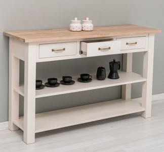 Casa Padrino Konsole im Landhausstil mit 3 Schubladen und 2 Ablagen, 145 x 45 x 89 cm