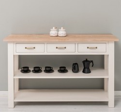 Casa Padrino Consolle stile country con 3 cassetti e 2 ripiani, 145 x 45 x 89 cm Casa Padrino Consolle stile country con 3 cassetti e 2 ripiani, 145 x 45 x 89 cm