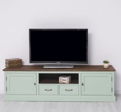 Casa Padrino Mueble de TV estilo rústico con 2 puertas, 2 cajones y tablero de roble, 200 x 46 x 56 cm Casa Padrino Mueble de TV estilo rústico con 2 puertas, 2 cajones y tablero de roble, 200 x 46 x 56 cm